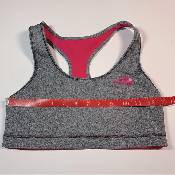 The North Face VERSITAS FEARLESS reversible pink & Heather Grey sports bra - Picture 6 of 8